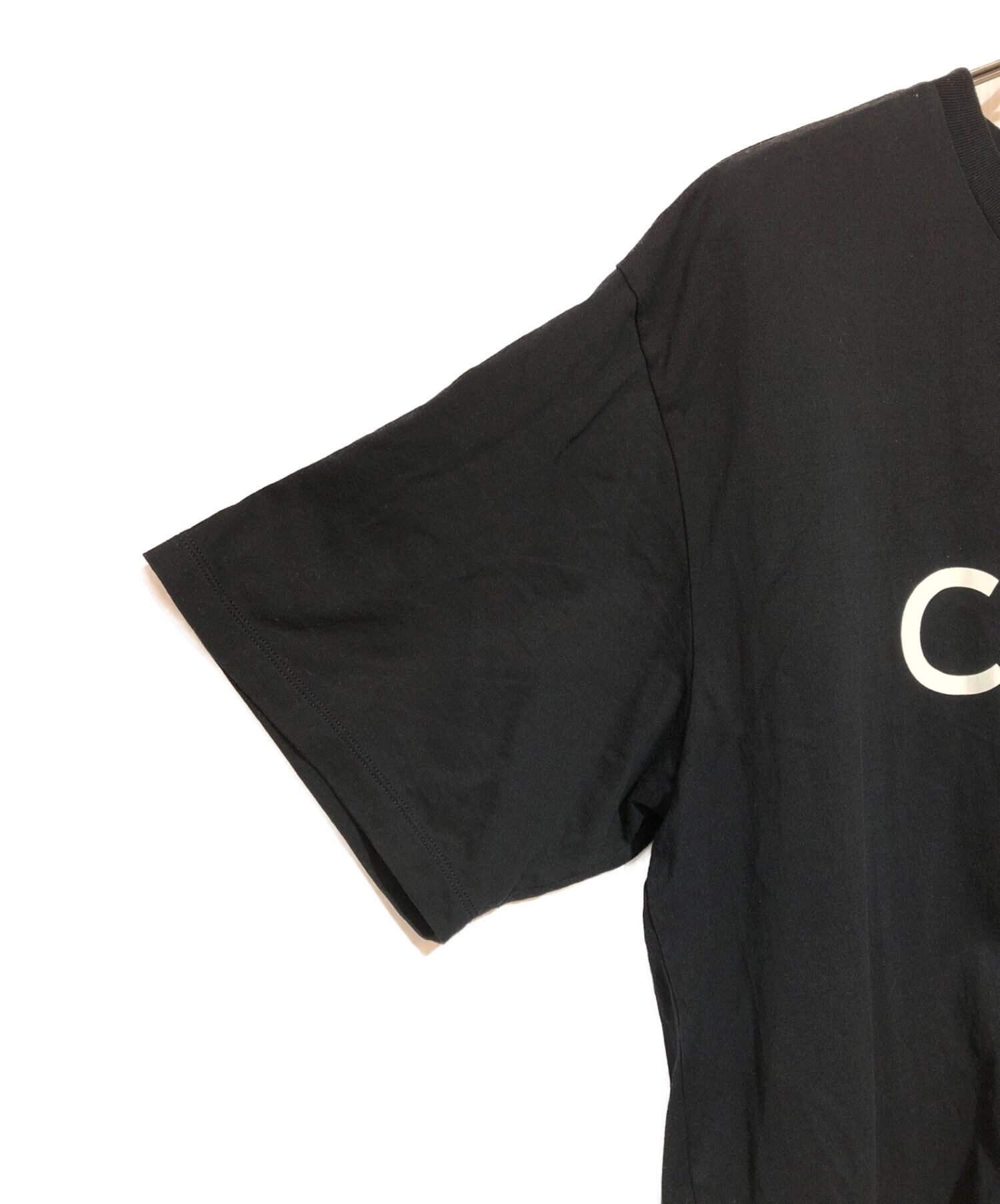 CELINE (セリーヌ) 22SS CELINE プリント ルーズ Tシャツ / コットンジャージー ブラック サイズ:XL