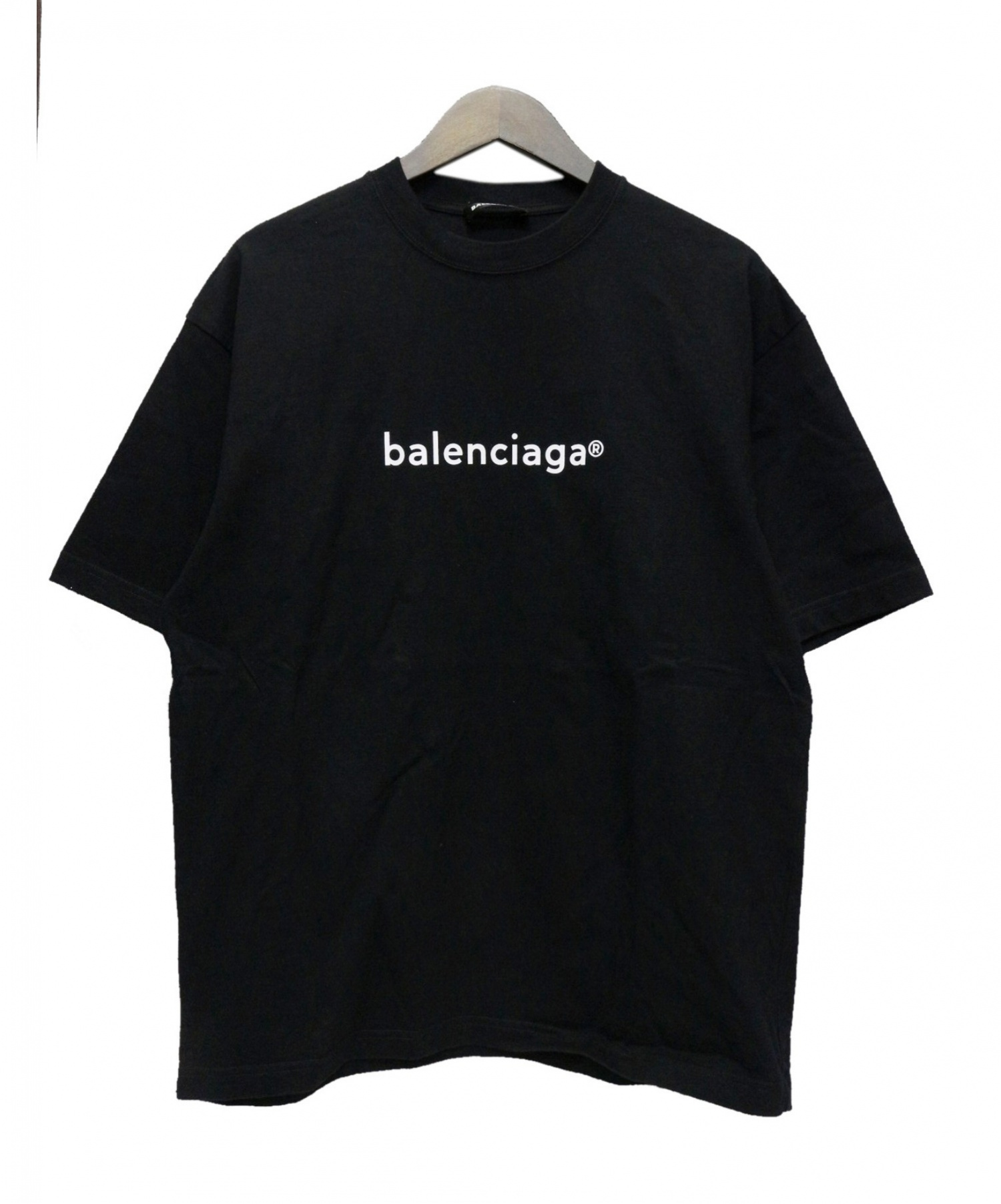 BALENCIAGA (バレンシアガ) ロゴプリントTシャツ ブラック サイズ:XS
