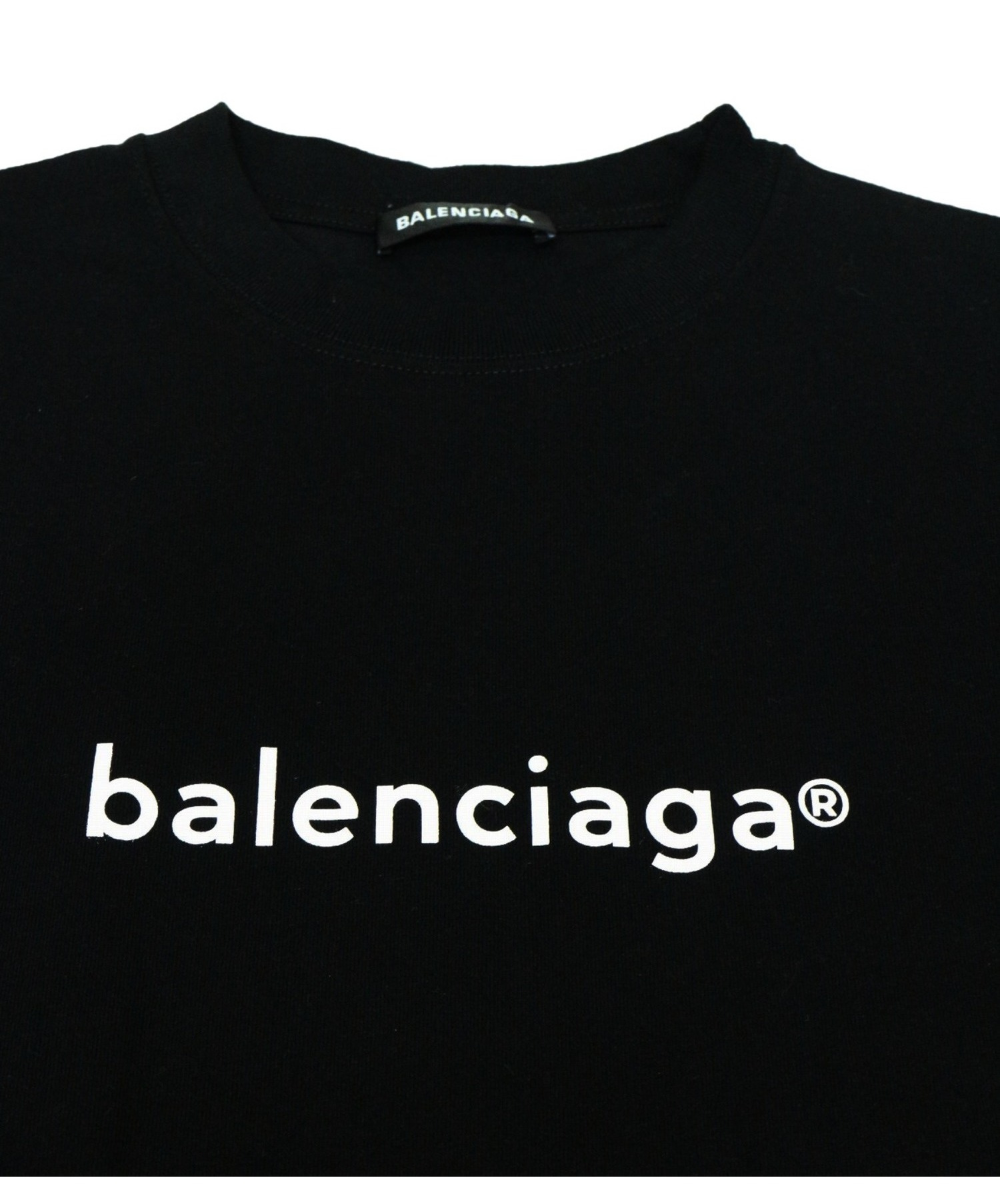 BALENCIAGA (バレンシアガ) ロゴプリントTシャツ ブラック サイズ:XS