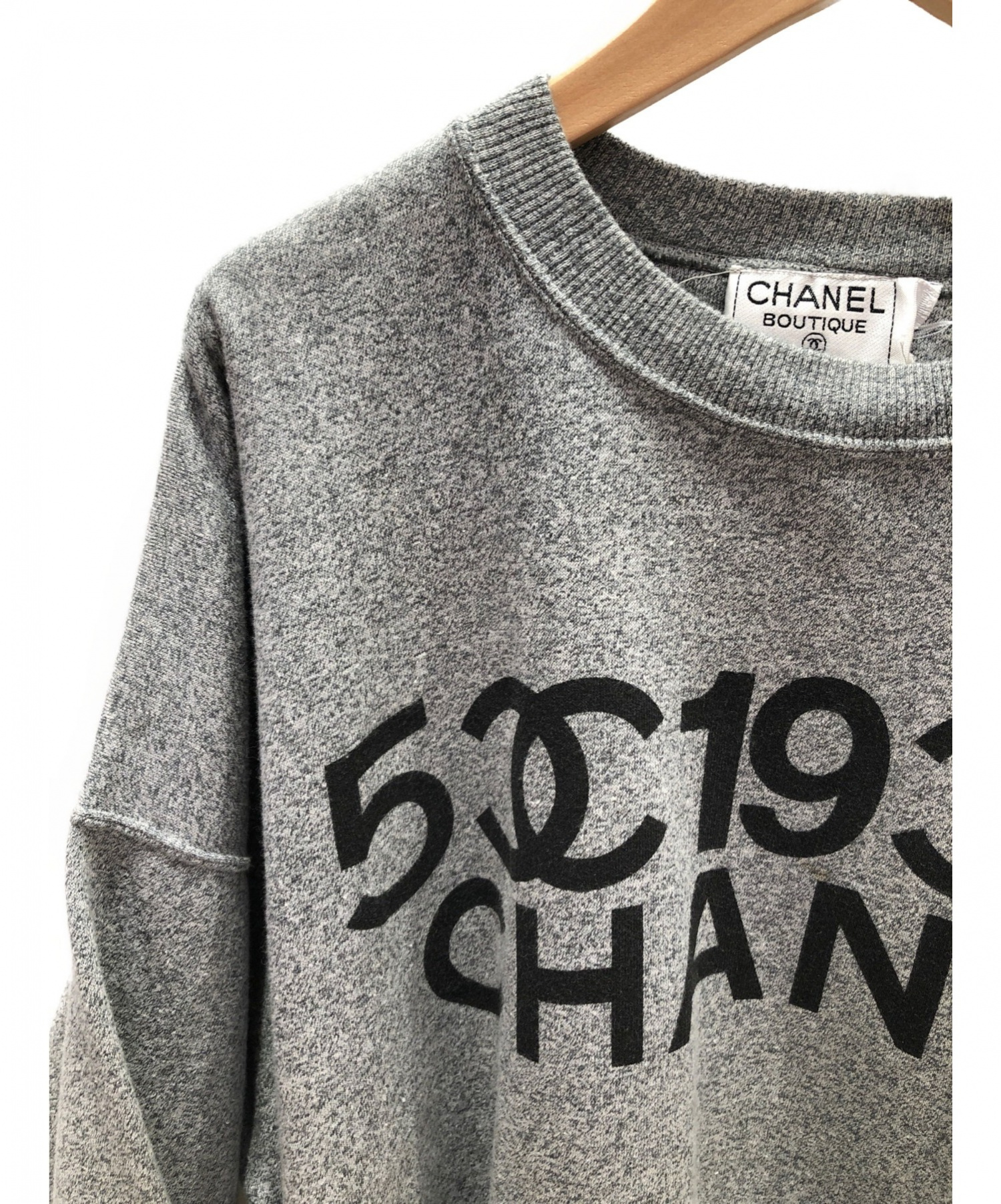 CHANEL (シャネル) ヴィンテージロゴスウェット グレー サイズ:XL