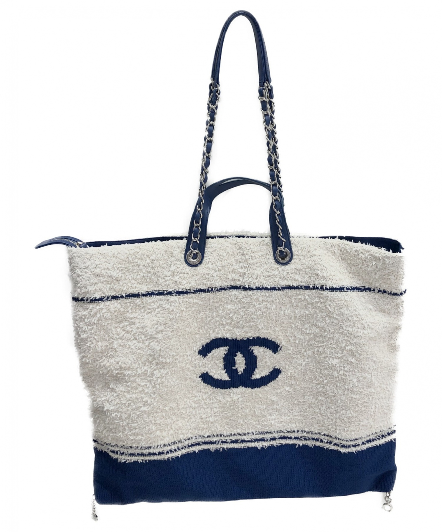 Chanel シャネル ロゴラージショッピングバッグ ホワイト ブルー サイズ As0452 19年春夏コレクション ブランド古着の通販サイト ブランドコレクト