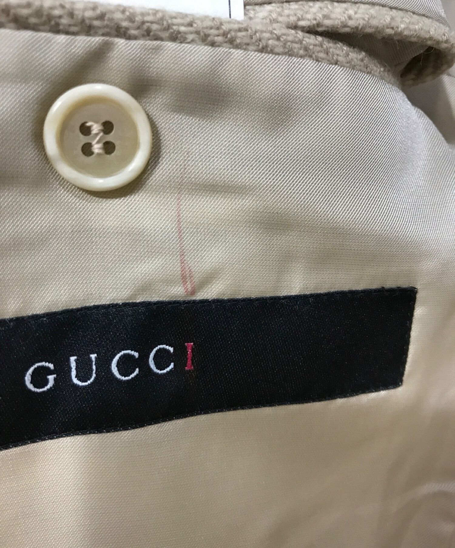 GUCCI (グッチ) シルク混テーラードジャケット ベージュ サイズ:46