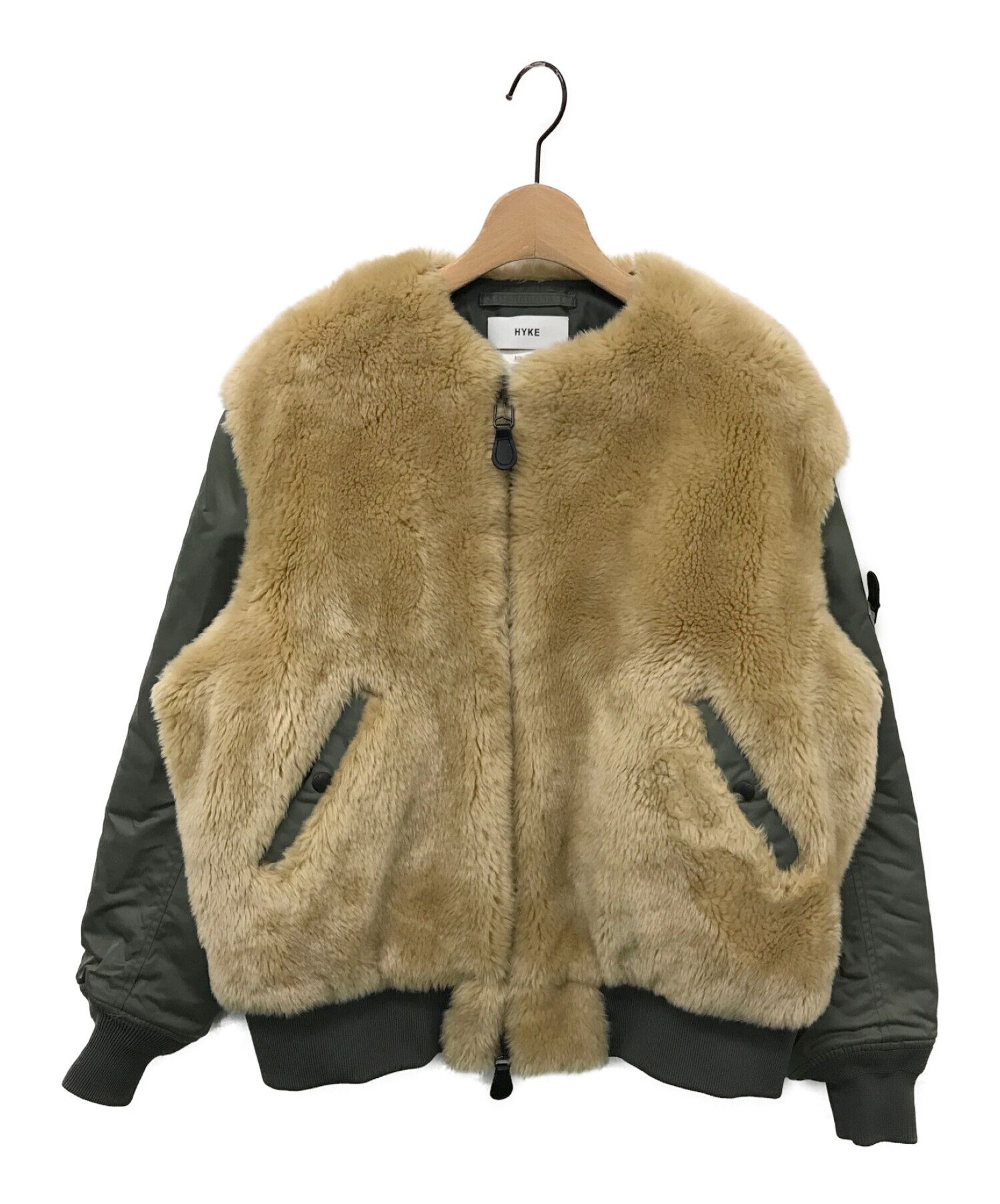 ギフト HYKE FAUX SHEARLING JACKET リバーシブル ジャケット