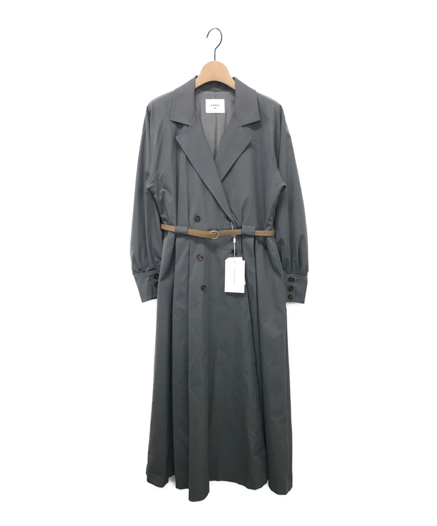 Ameri VINTAGE (アメリヴィンテージ) LONG COAT LIKE BELT DRESS グレー サイズ:M 未使用品