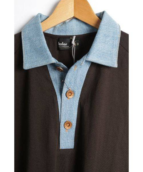 大人気商品 23SS kolor カラー knit 長袖ニットポロシャツ 5 グレー