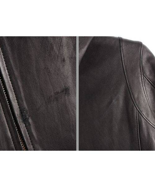 DOMENICO SAVIO(ドメニコアンドサビオ) レザーフードジャケット ブラック サイズ44