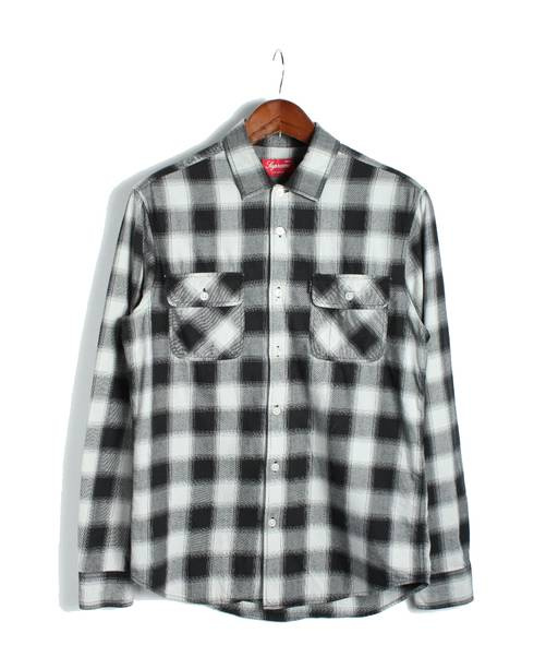 Supreme (シュプリーム) チェックシャツ ブラック×グレー サイズ:M 
